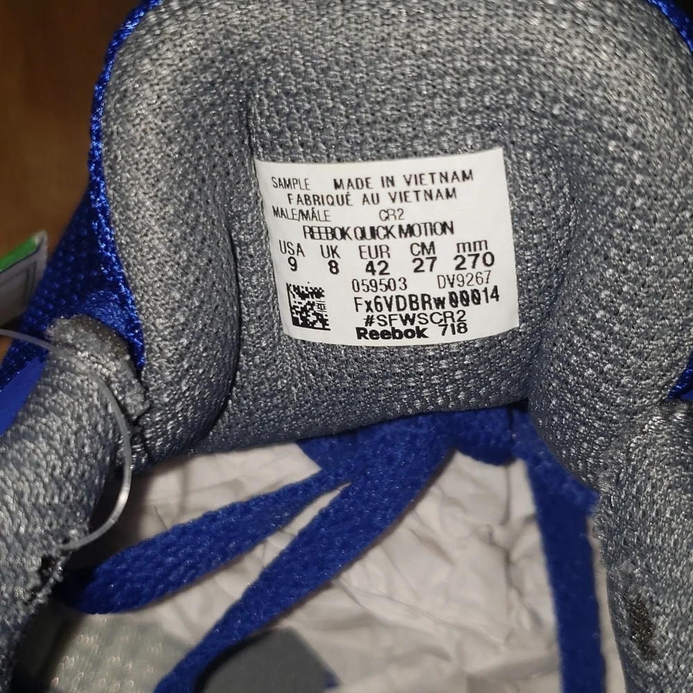 Reebok Quick Motion Running Shoe Cobalt Blue Gray White 9 nwob - Picture 10 of 12